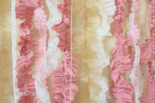 Wedding Backdrop, ceremony or photobooth backdrop, rose pink blush gold ivory shabby chic vintage 1920's victorian