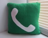 12x12 Green Geekery Pillow - Iphone icon Pillow - Decorative Pillow - Handmade Pillow