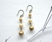 Brown Gold Earrings - Beaded Dangle Ombre Jewelry - Fun Boho Baubles