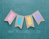 30% off SALE- PEEPS burlap Easter bunting