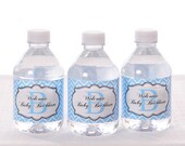30 Personalized Water Bottle Labels, Baby Shower, Birthday, etc - Waterproof and self stick Il_170x135