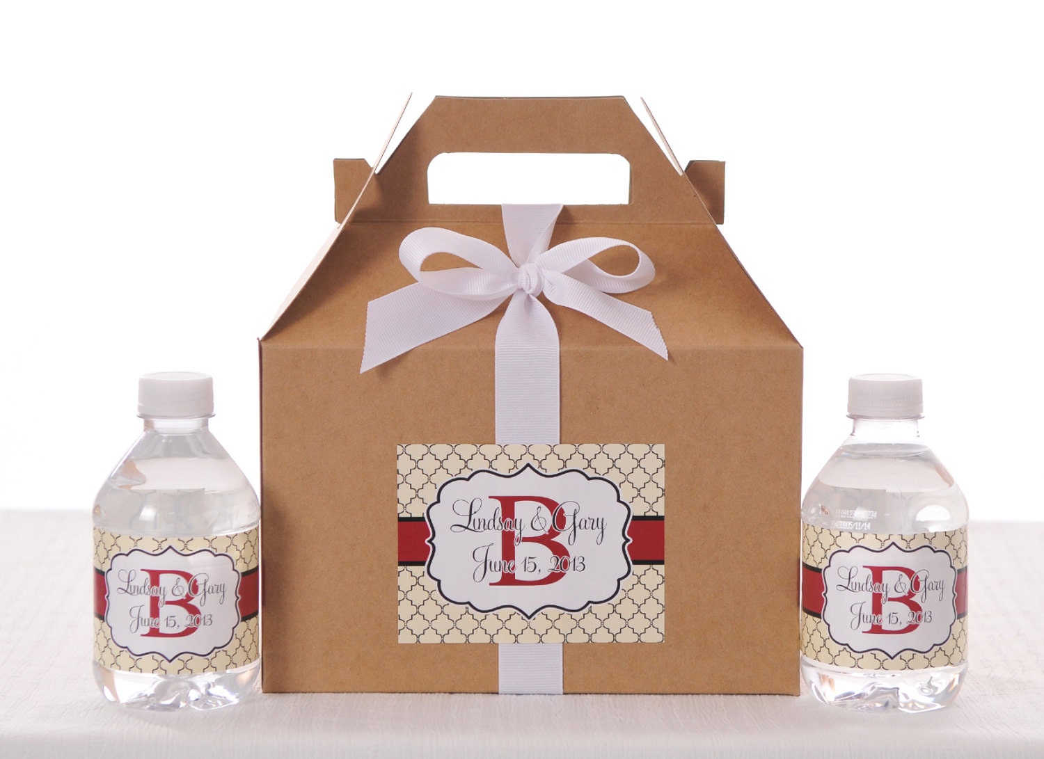 Gable Wedding Box Set of 24 - Wedding Favor Box / Welcome Box Labels Il_570xn