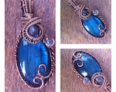 Labradorite Pendant with Blue Topaz and Diamond Quartz