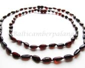Dark Cherry Baltic Amber Baby Teething Necklace and Mothers Reminding Necklace