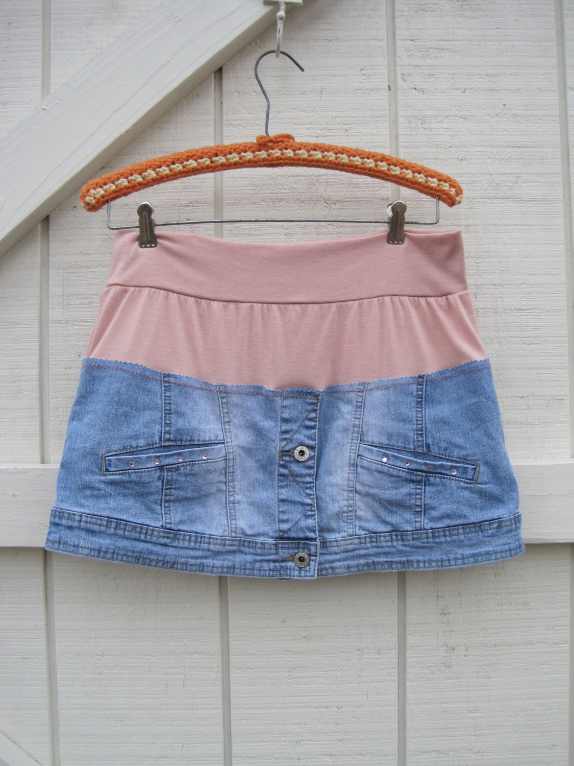 Boho skirt mini, M denim skirt, washed denim mini,cowgirl denim mini, upcycled denim, gypsy denim M  Ready to ship