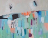 ABSTRACT painting, green painting, orange, blue, modern painting, expressionist painting