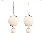 White Bubble Earrings, White Dangle Earrings, White Bubble Earrings (E0287-S-White)