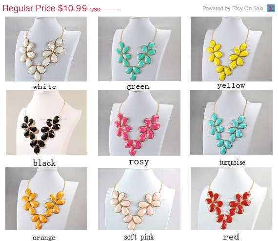 Bubble Necklace,   Bib Necklace, Statement  Necklace, Flower Necklace, Drop Shape Necklace (FN0621)