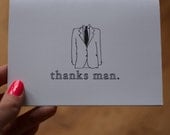 Pack of 5 - Thank you Groomsmen wedding party Cards / Sympathy / Thank You / Friend / Wedding