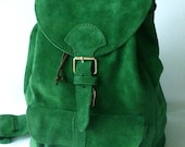 Natural suede leather backpack medium