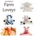 Farm Loveys Combo Pack (chick, duck, cow, horse, lamb, pig) - CROCHET PATTERN instant download - blankey, blankie, security blanket