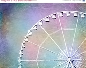 ON SALE Paris Pastel Ferris Wheel Photograph, Carnival Photography, Nursery Decor Art Print - Rainbow Sherbert (8x10)