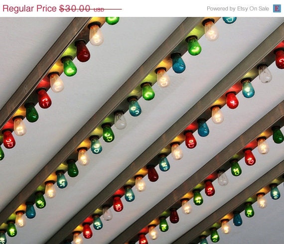 ON SALE Carnival Decor, Rainbow Carnival Lights Photography, Retro Nursery Decor, Minimalist - It's All So Amusing (8x10)