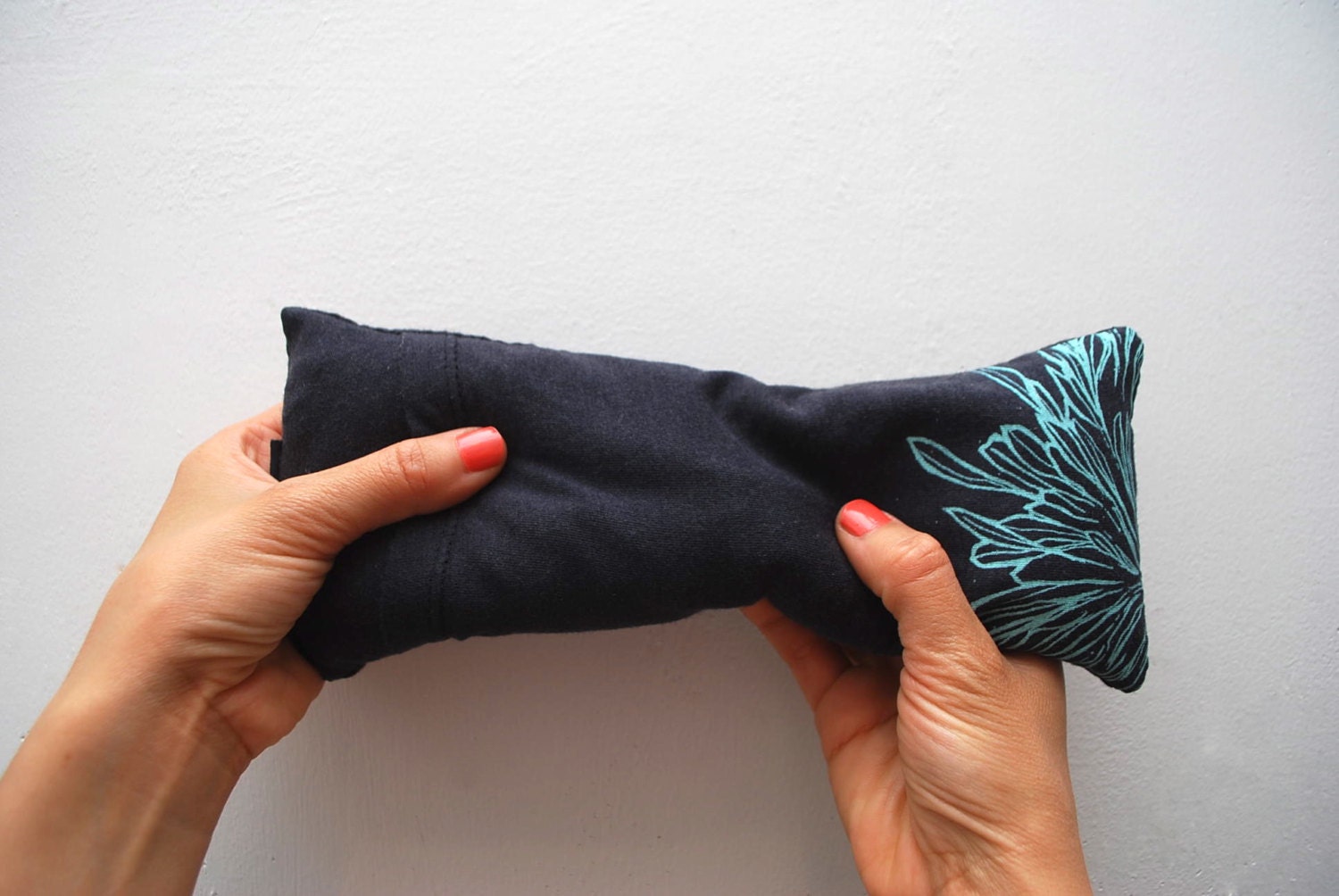 Eye Pillow - Bamboo and Organic Cotton Dream Pillow Screen printed with Feather Design