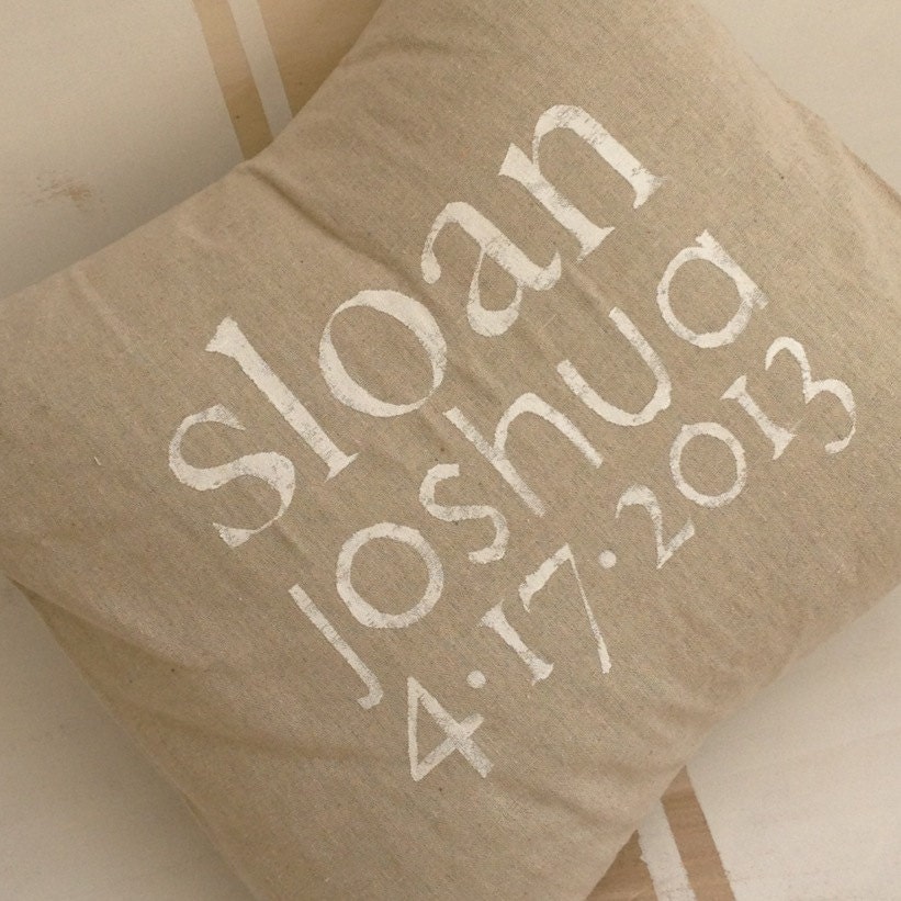Baby name pillow - Shabby Chic newborn stats pillow - nursery pillow