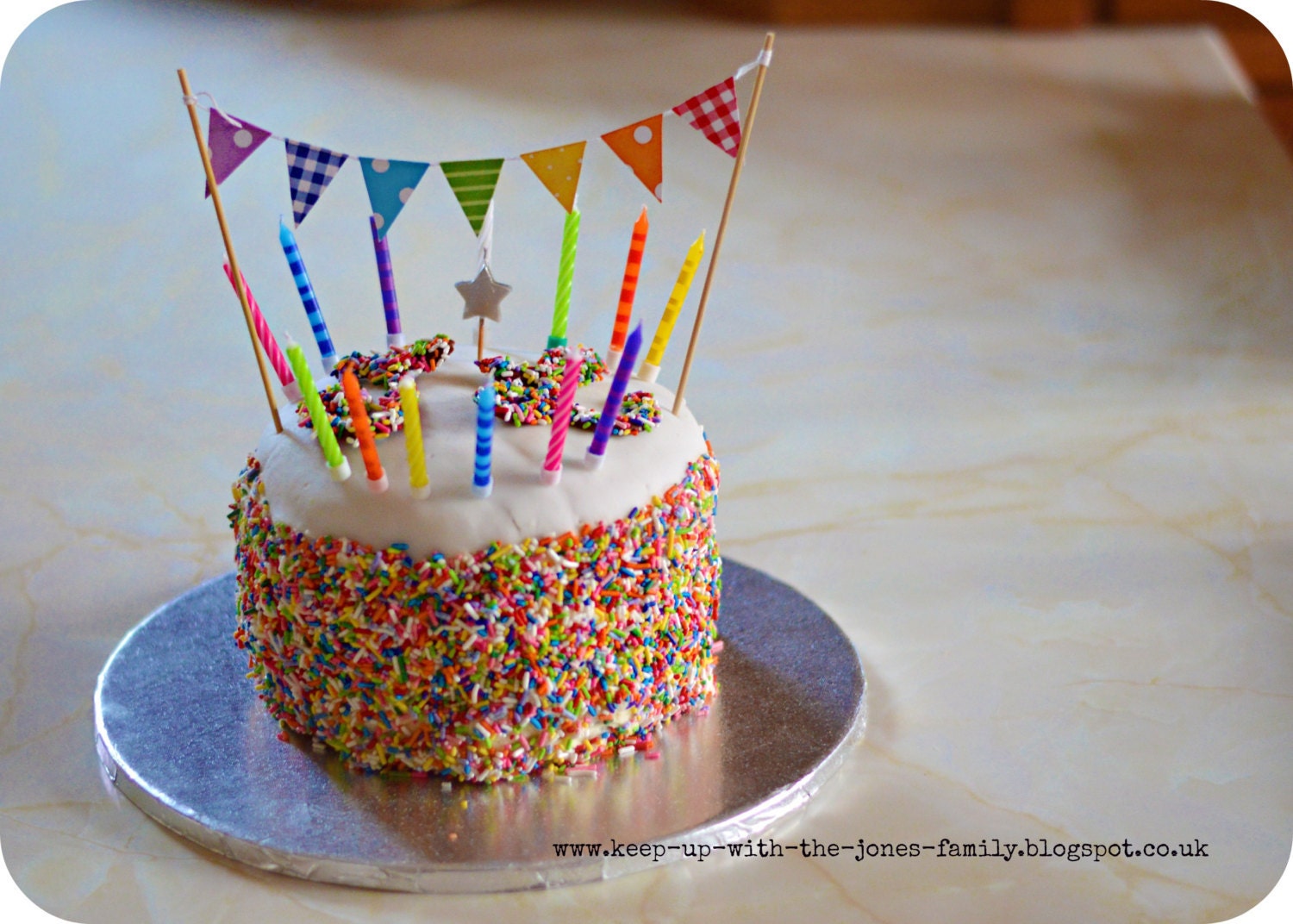 Cake Bunting Flag Pennant Rainbow Colors