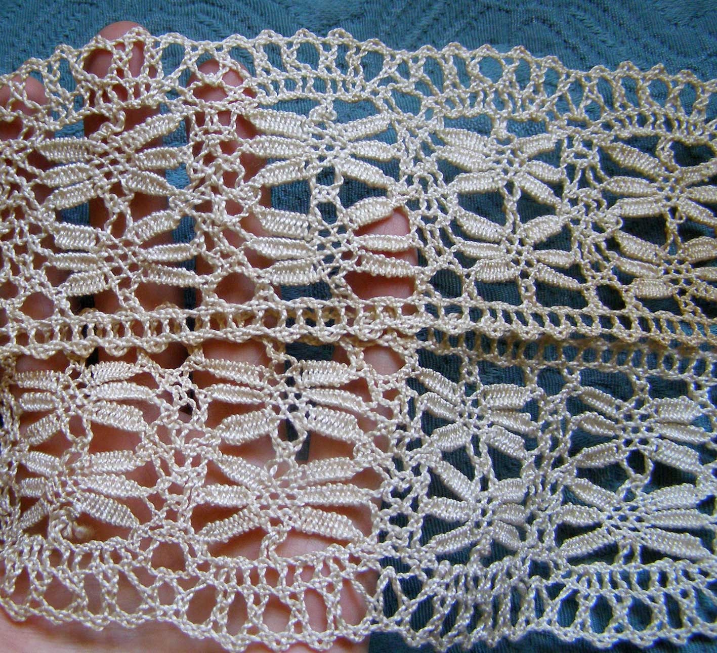 Antique Lace Vintage Lace French Cluny Lace Flax Linen Trim Handmade Shabby Edge 2.25 Yards