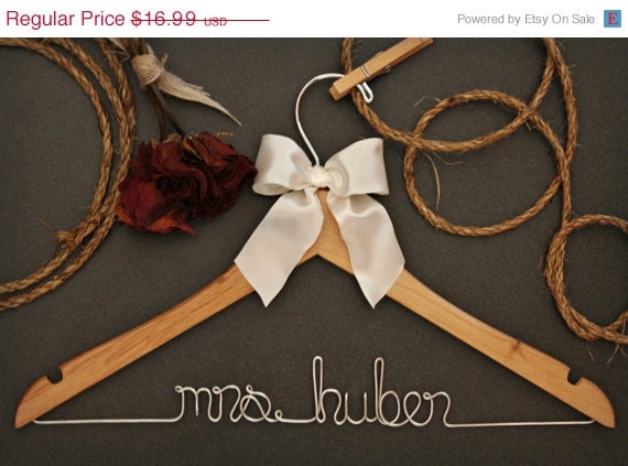 ON SALE Wedding Dress Hanger by Whiskey & Wedding Bells
