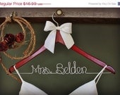 ON SALE Wedding Dress Hanger, Personalized Bridal Hanger, Custom Wire Name Hanger, Bridal Gift