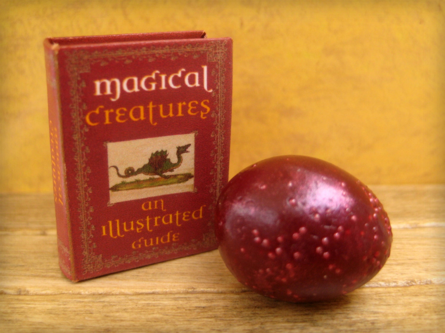 Miniature Dragon Egg in iridescent crimson red