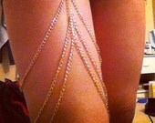 Three Layer Gold Thigh Chain Harness