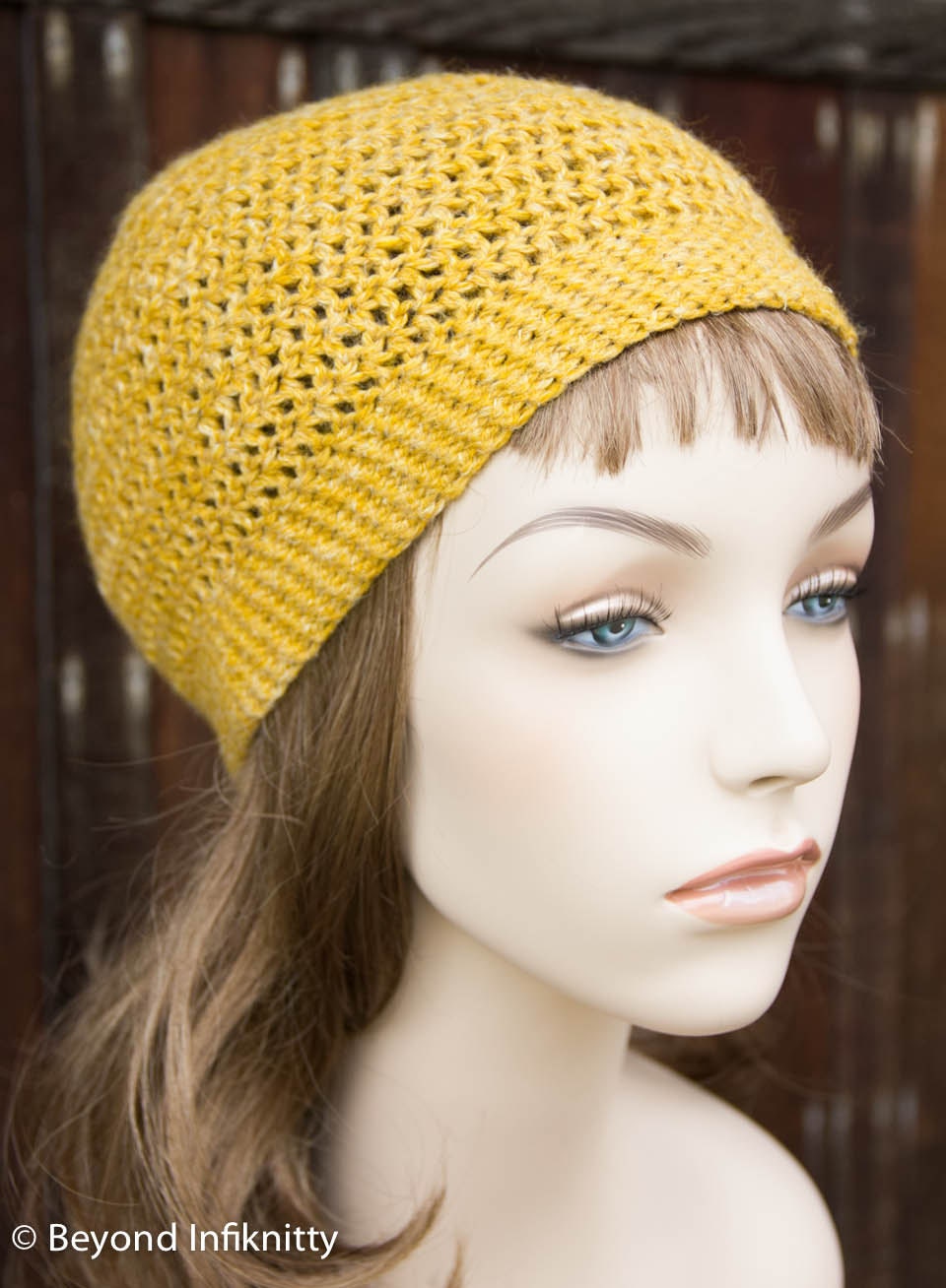 Mustard Yellow Beanie Hat - Slightly Slouchy - Hemp and Wool Blend