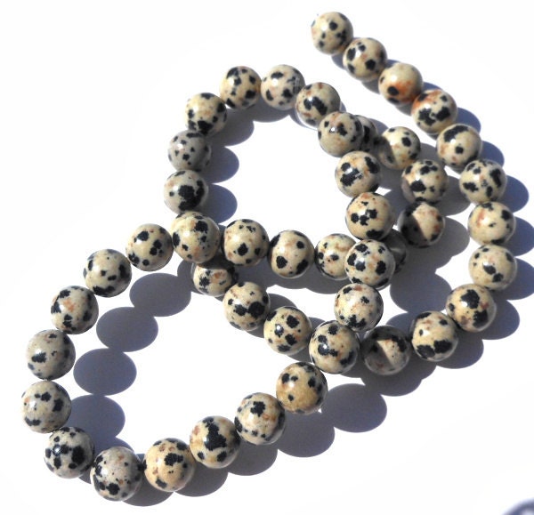 1 Strand Natural Dalmatian Jasper Stone Round Beads
