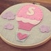 Personalized Embroidery Hoop Art, Hot Air Balloon with Monogram, Initial Children Decor by Catshy Crafts
