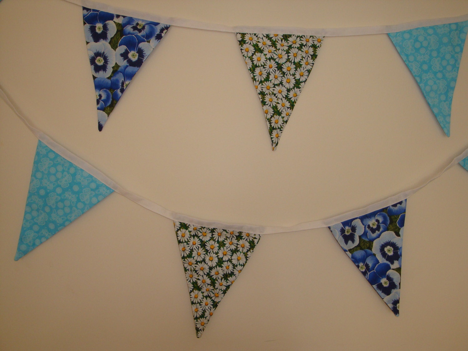 Double Sided Fabric Bunting - Beautiful Summer Floral -  3.35 metres
