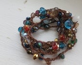Dark Crystal.: Versatile crocheted necklace / bracelet / belt / headband