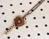 Repurposed "Triple Heart" Key Necklace