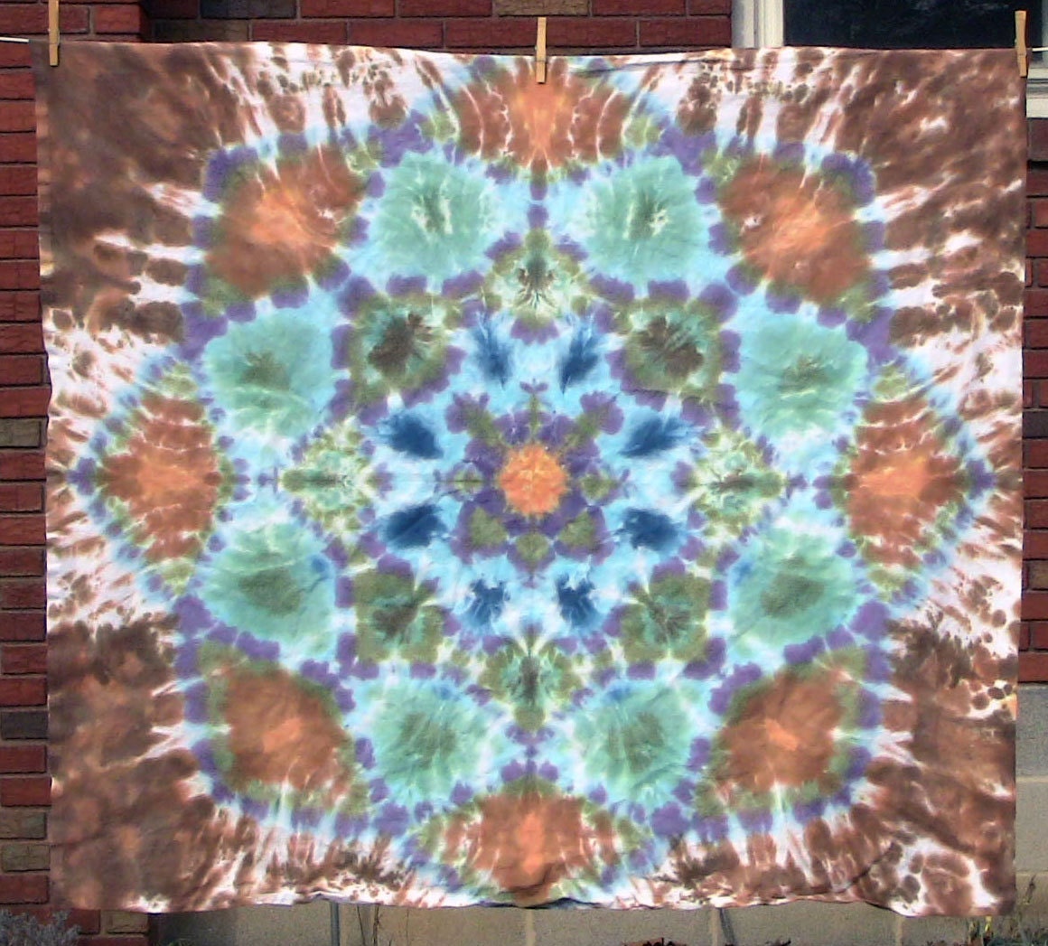 52" x 52" Size - Tie Dye Rainbow Lotus Blossom (271)