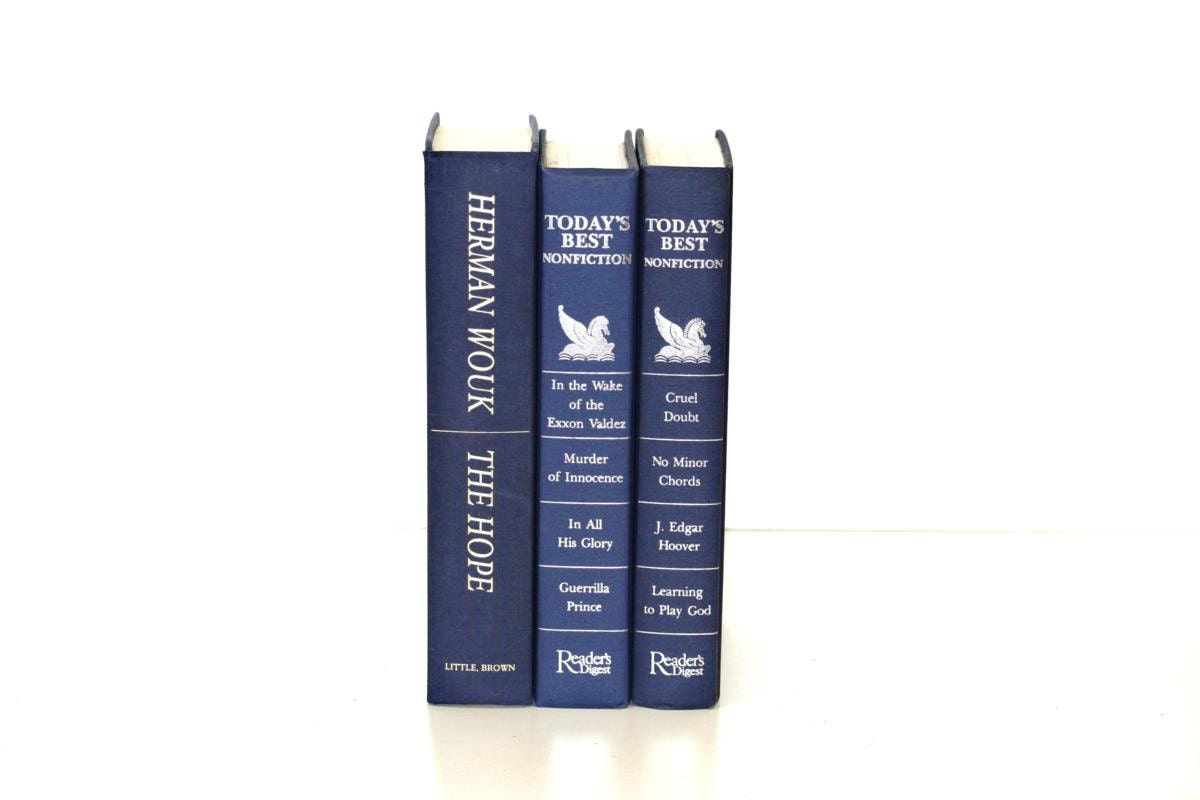 Navy Book Collection Nautical Home Decor Vintage Book Bundle