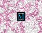 Pink Bubblegum White Swirl - Digital Marbling Design - Marbled Scrapbook Paper - Background Texture - Digital Collage Element