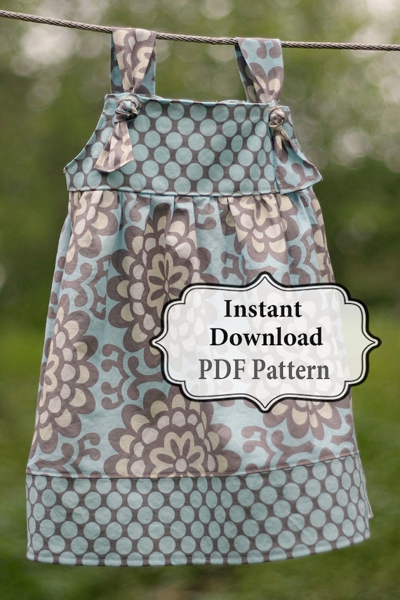 Apron Knot Dress Sewing PDF Pattern Sizes 3m - Girls 8 INSTANT DOWNLOAD