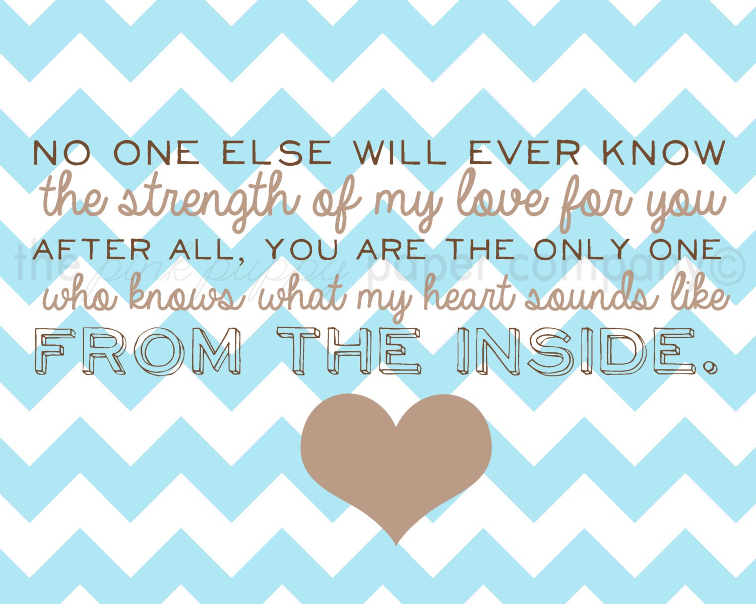 8x10 nursery art print: What My Heart Sounds Like from the Inside (you choose colors)
