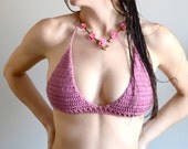 Yoga crochet bikini top - Crochet yoga top - Lacy see-through sexy see-thru edge - Crochet couture by la Marmota Café