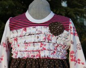 The Confetti Dress and Ruffled Capri Set-- Long Sleeve Jersey Bubble Hem Dress with Capri Length knit leggingsLittle Girls Size 6 - 6x