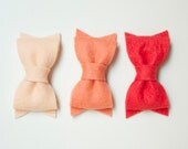 Melon felt bows- Set of 3
