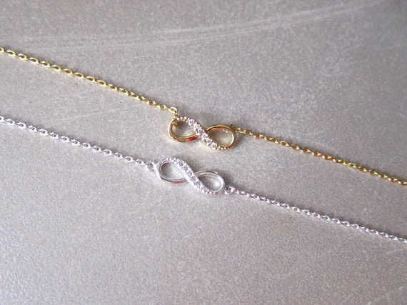 Infinity Necklace. Gold or Silver Necklace.