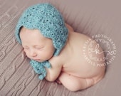 Newborn Bonnet - Mohair - Lace - Vintage - Girl - Photography Prop
