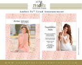 INSTANT DOWNLOAD Graduation Announcement Template "Amber" for photographers