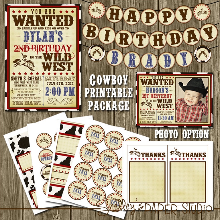 Cowboy Birthday Printables Package