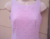 Vintage 1960s/ 1970s  Lace Polyester Mod Dress/ Purple/ Extra Small/ Small/ Boho