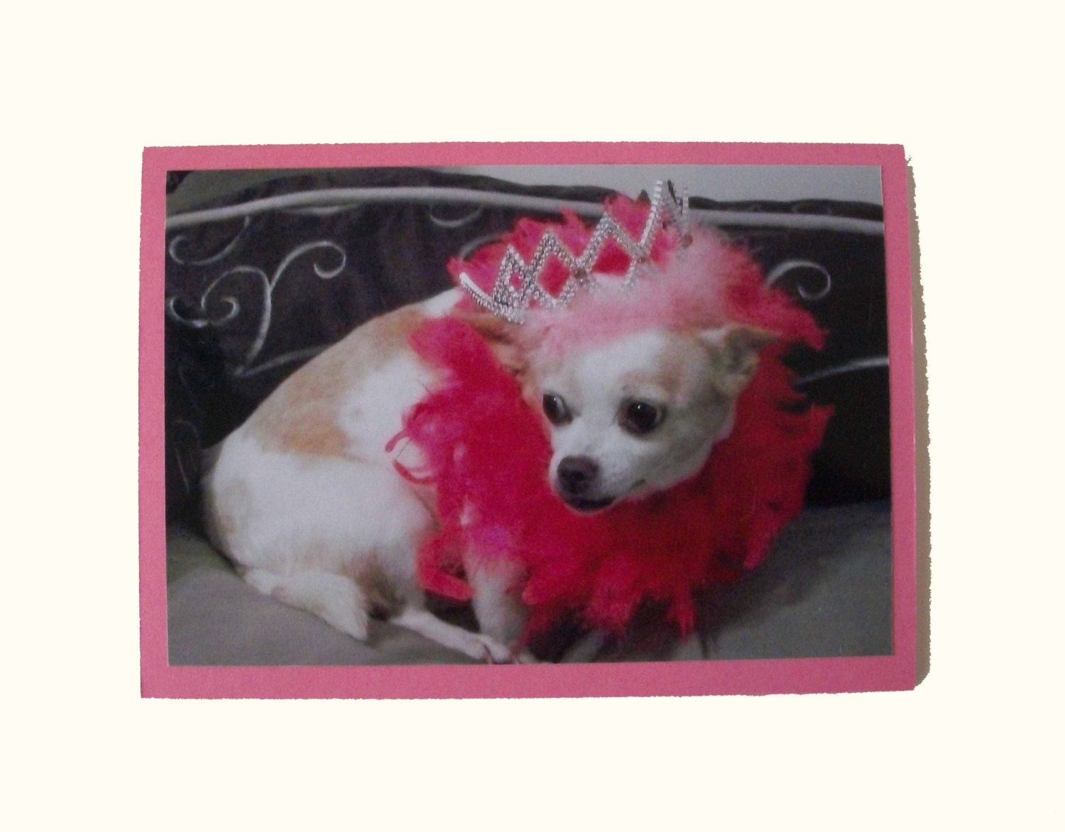 Princess greeting card, Chihuahua greeting card, Blank dog card