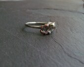 REAL Copper Nugget with Fused Sterling Silver Ring - size 3 1/2 - pinky ring