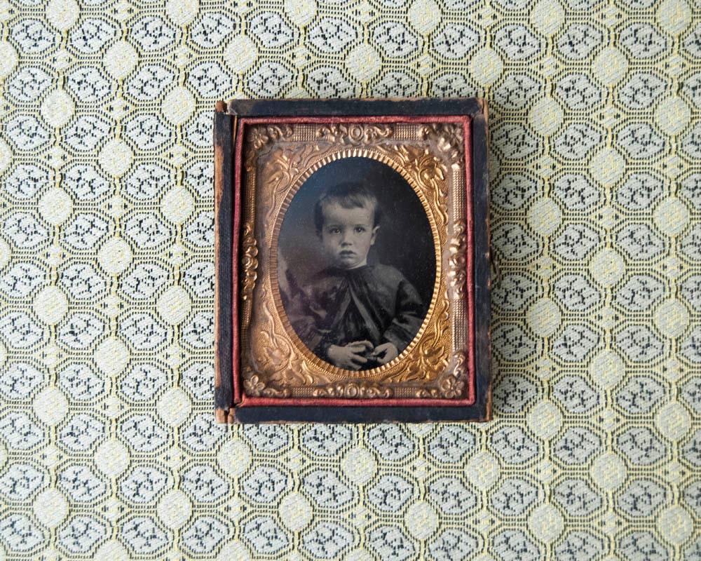 Daguerreotype Antique Photography Little Boy Victorian