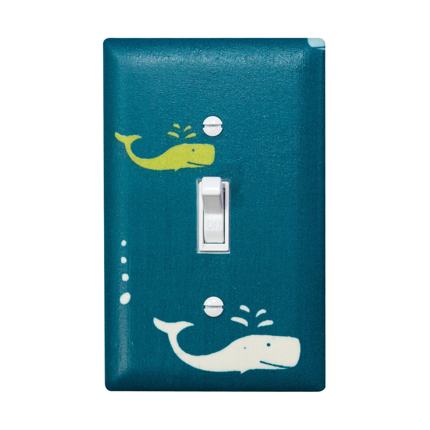 Whale Watch Light Switch Plate Cover / Baby Boy Girl Nursery / Nautical Bathroom Teal / Kids Room Bathroom / Birch STORYBOEK SKY