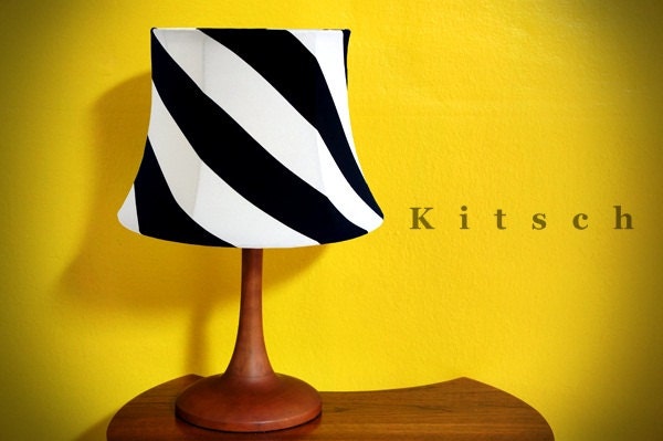 Black and White Stripe Lamp Shade-- SHADE ONLY