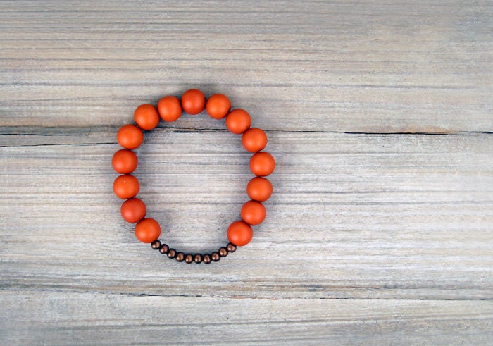Rusted Orange Bracelet / Strech Bracelet